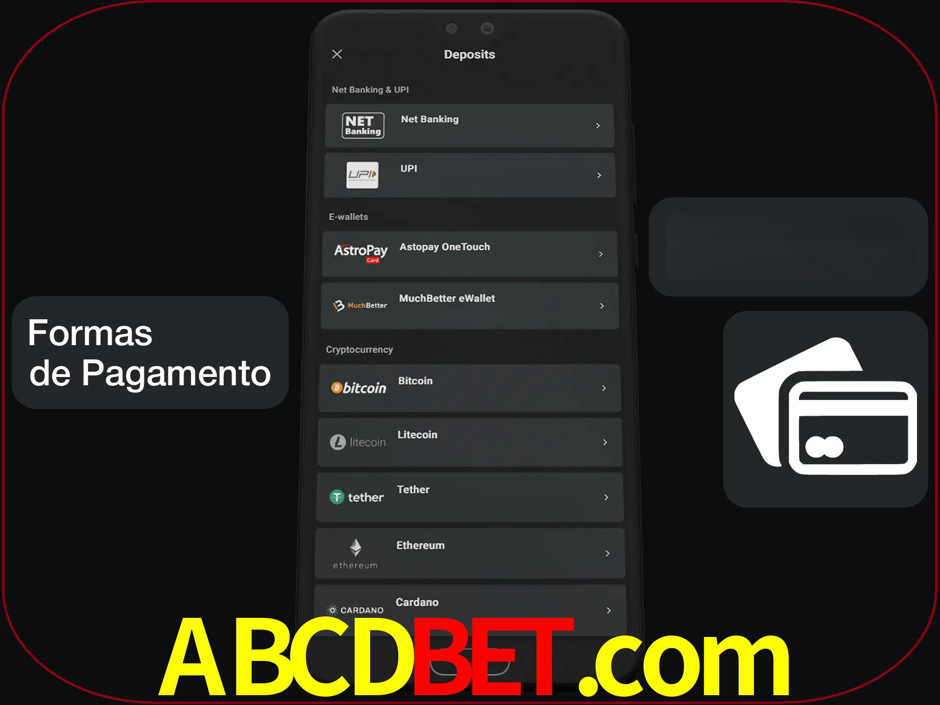 Escolha a forma de pagamento de sua preferência.