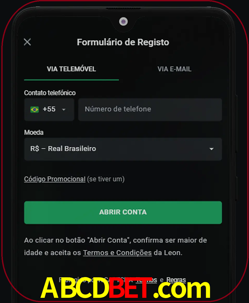 Abra o aplicativo e inicie o processo de registro.