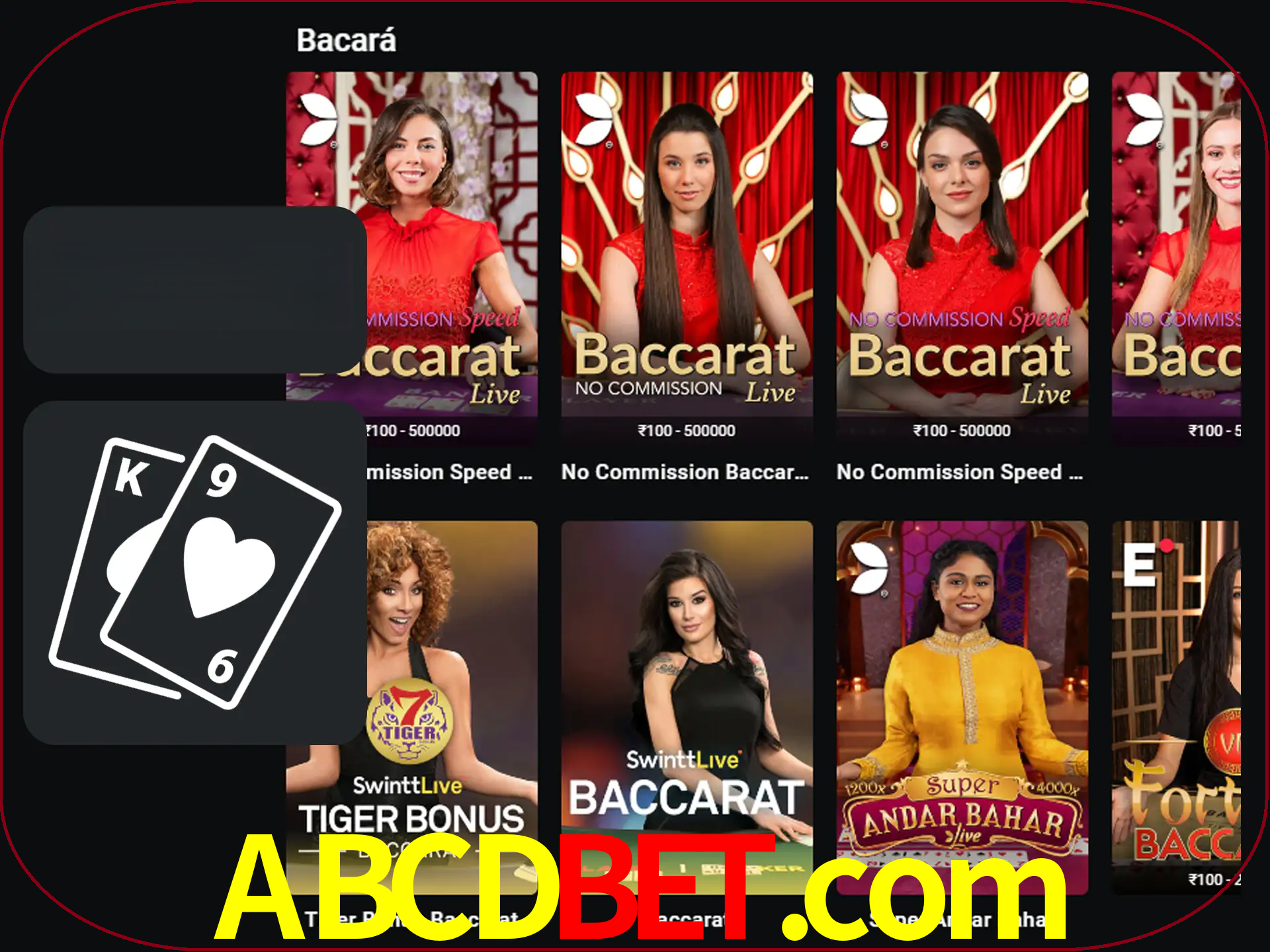 Ganhe muito dinheiro jogando jogos de bacará.
